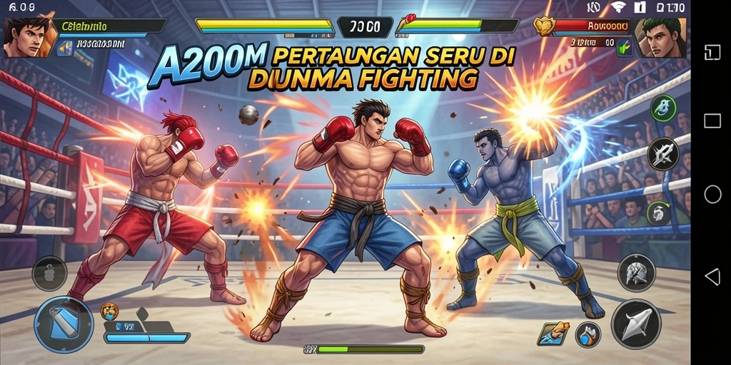 Tampilan gameplay A200M yang mendebarkan dalam pertarungan seru.