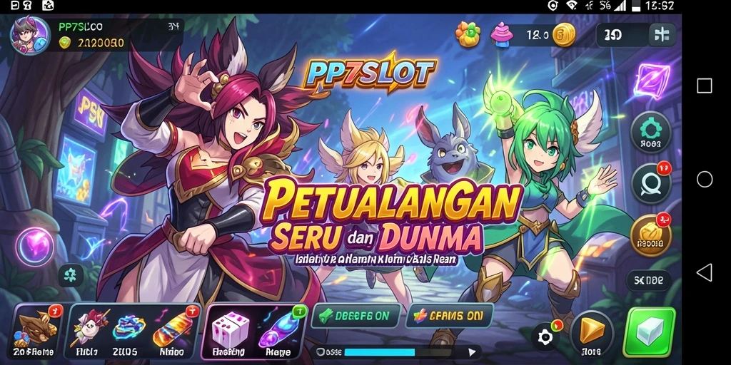 Tangkapan layar PP7SLOT menampilkan karakter anime yang menarik dan suasana gameplay yang seru.